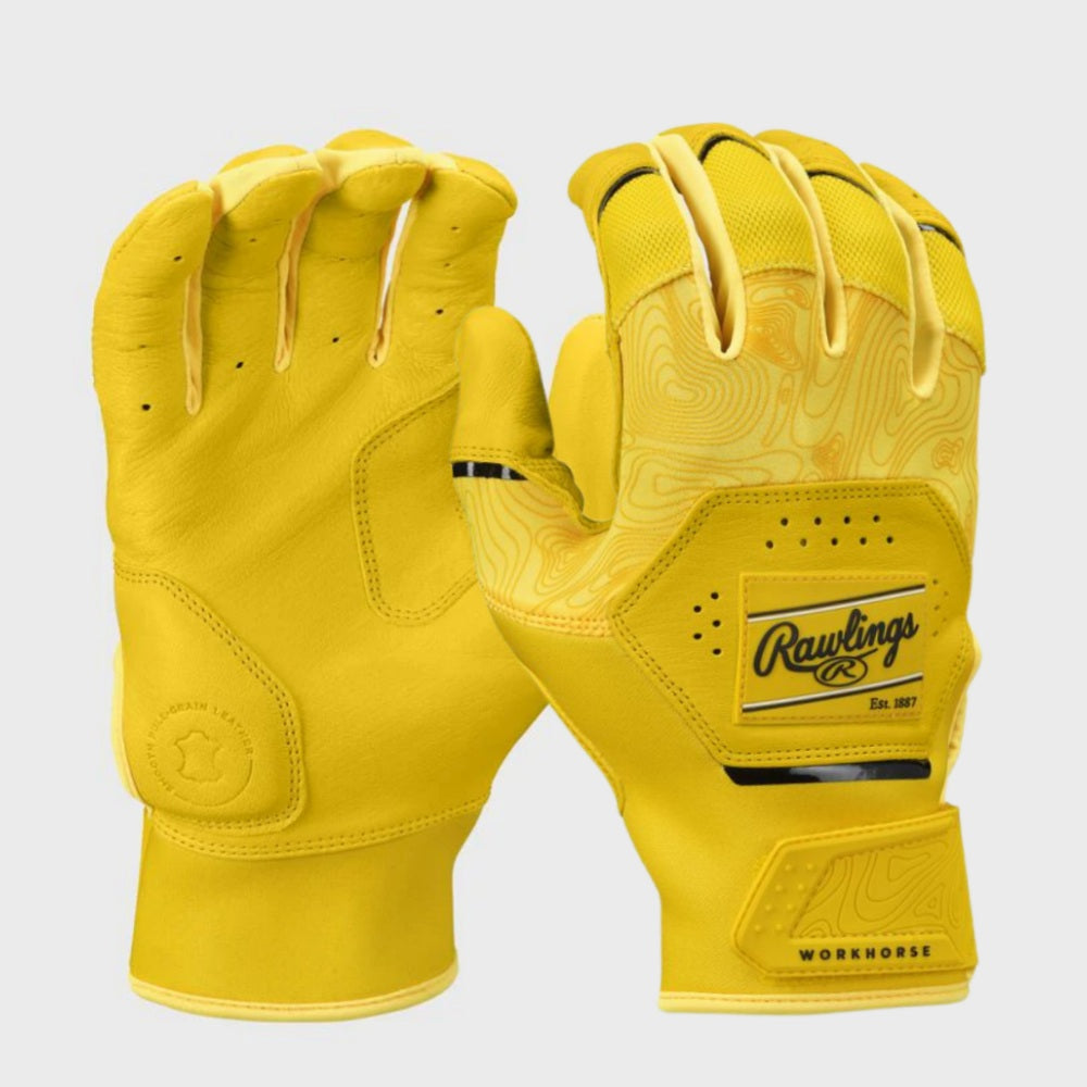 Rawlings Workhorse Adult Yellow Batting Gloves