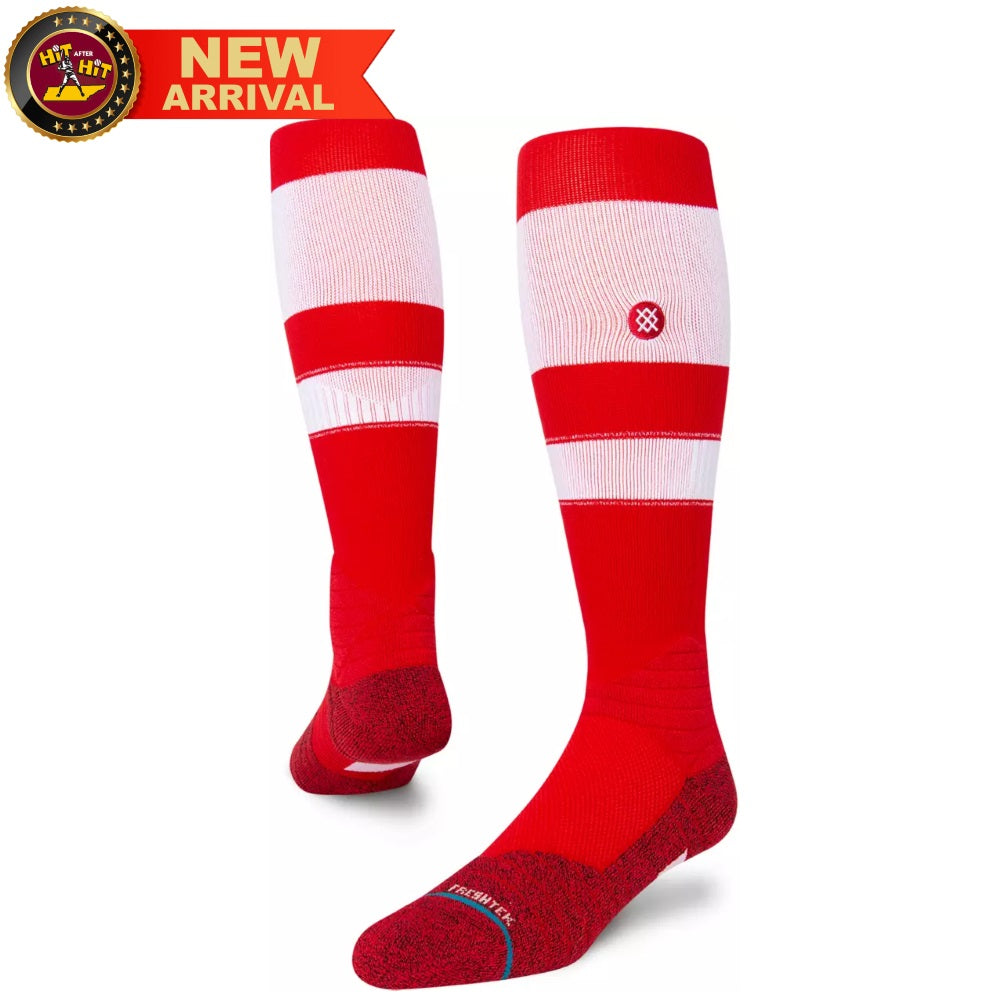 STANCE STRIPES OTC SOCKS - WHITE/RED