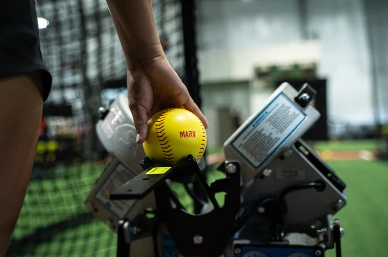 MARB SOFTBALL FOAM SUNKEN SEAM® PITCHING MACHINE BALLS