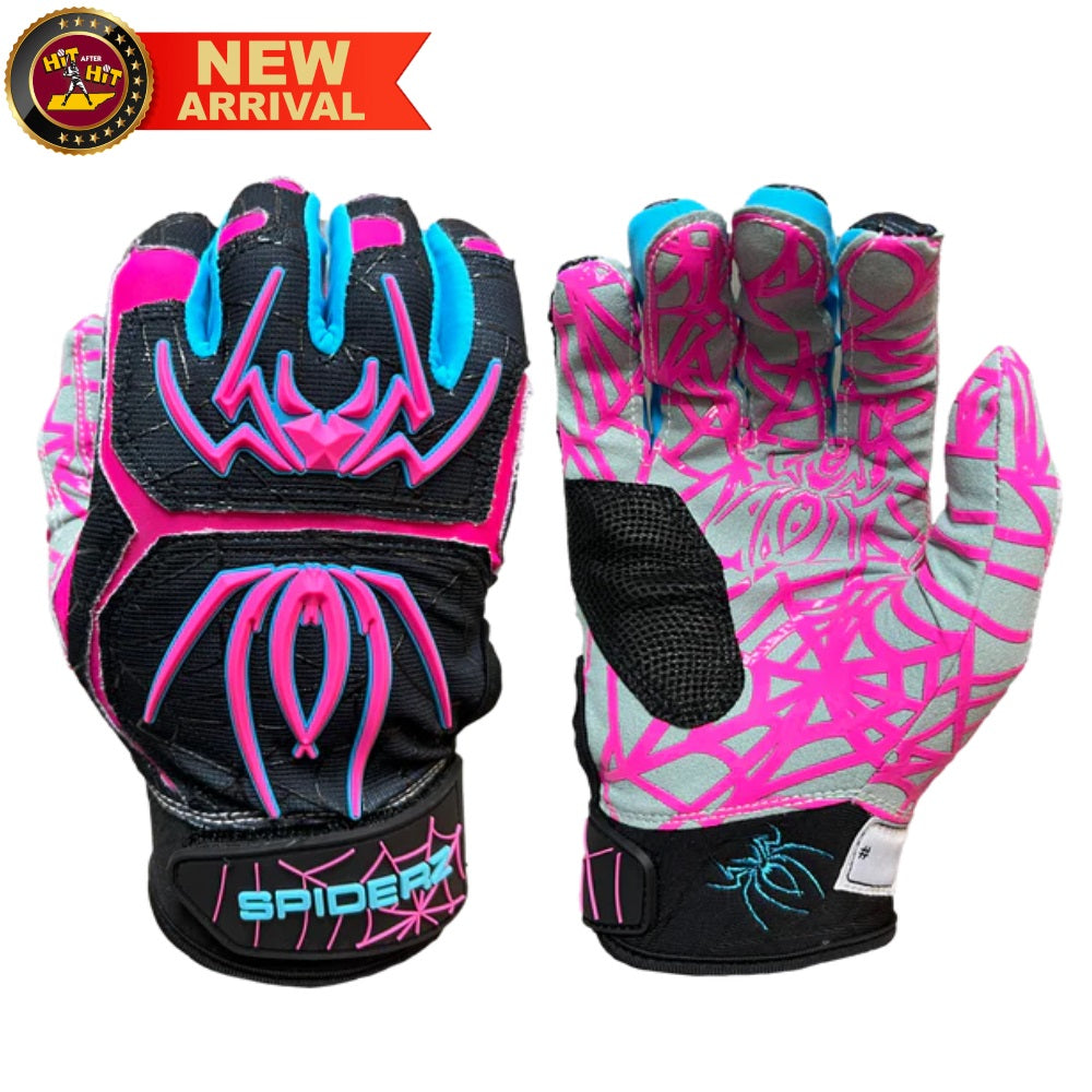 Spiderz HYBRID Batting Gloves - Black Vice