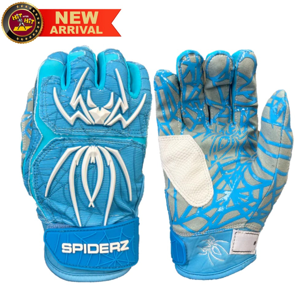 Spiderz HYBRID Batting Gloves - Columbia Blue/White