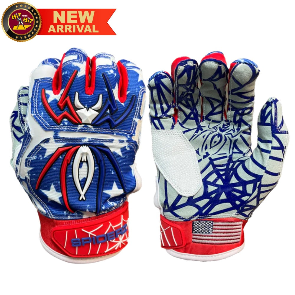 Spiderz HYBRID Batting Gloves - USA Flag