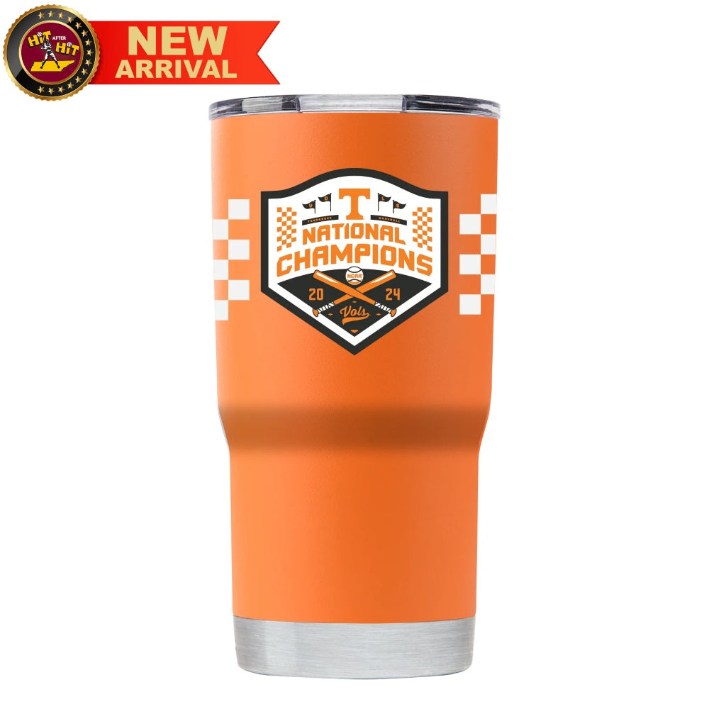 TENNESSEE 20OZ BASEBALL NATIONAL CHAMPIONS 2024 TUMBLER: ORANGE