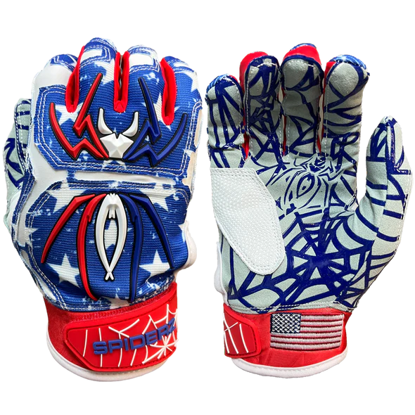 Spiderz HYBRID Batting Gloves - USA Flag