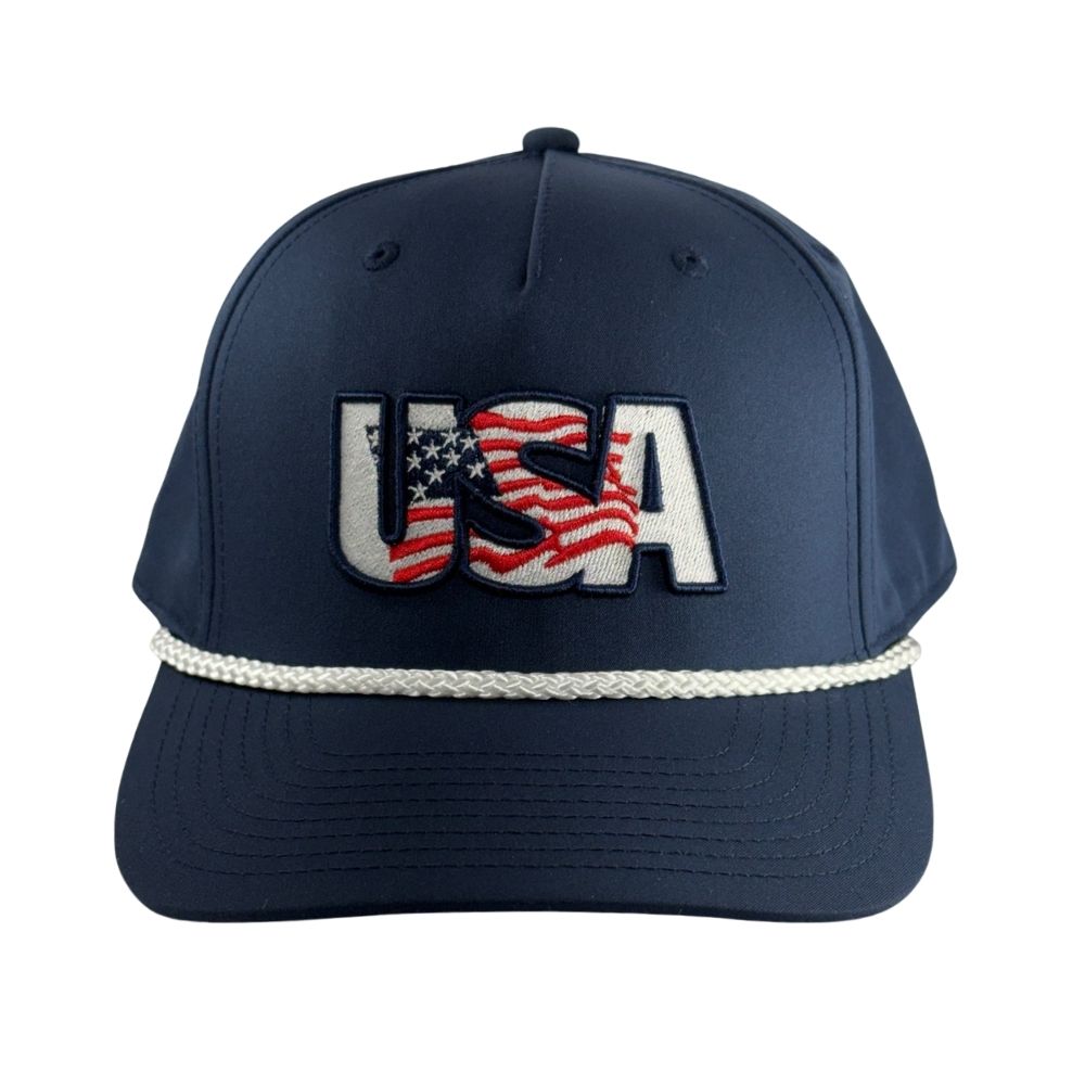 Richardson Navy 258 5 Panel Classic Rope Adjustable Cap: USA