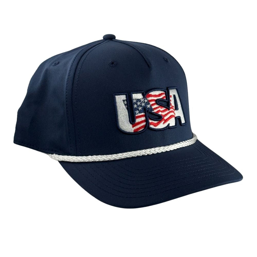 Richardson Navy 258 5 Panel Classic Rope Adjustable Cap: USA