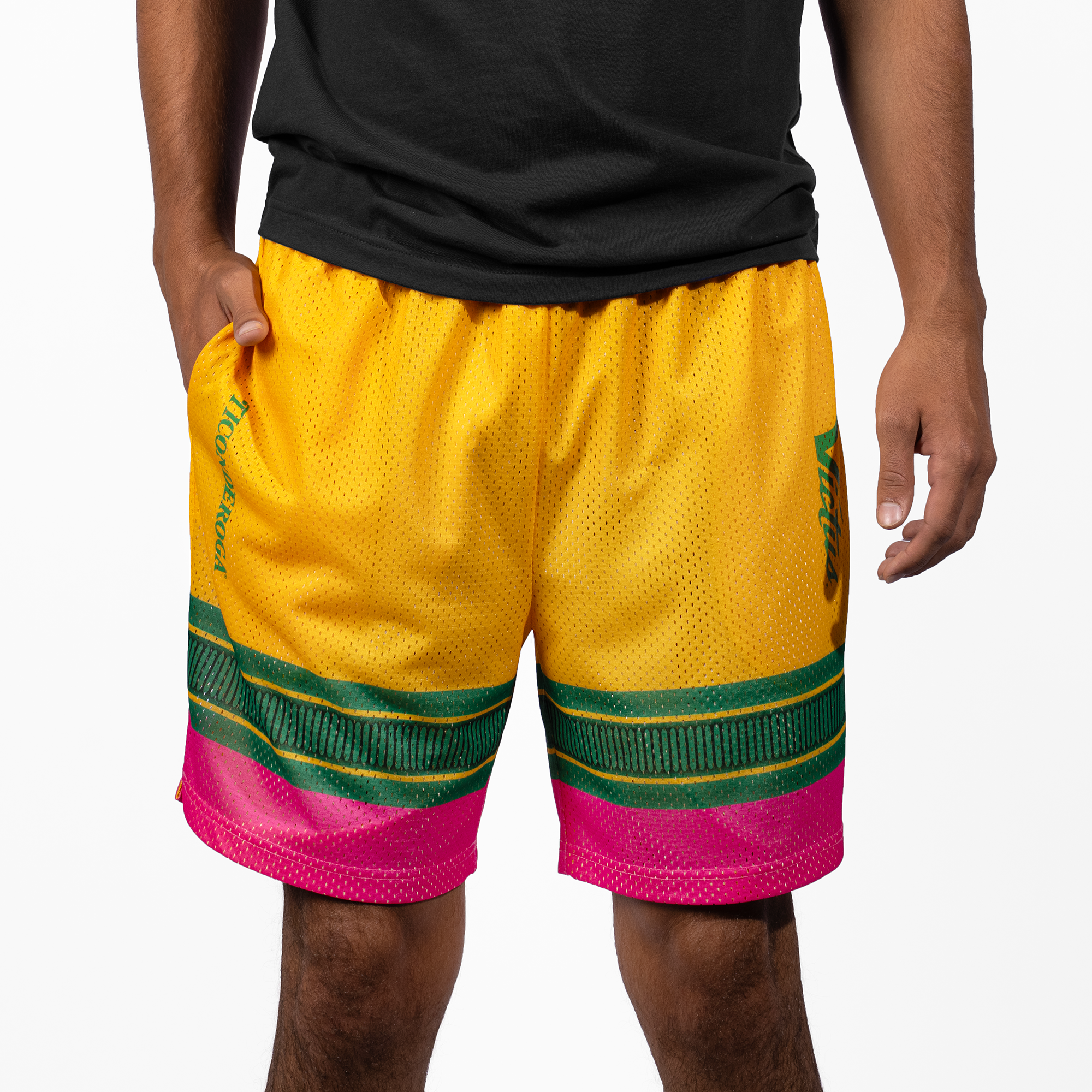 Victus Adult Yellow Pencil Mesh Shorts: VASMESH-YP