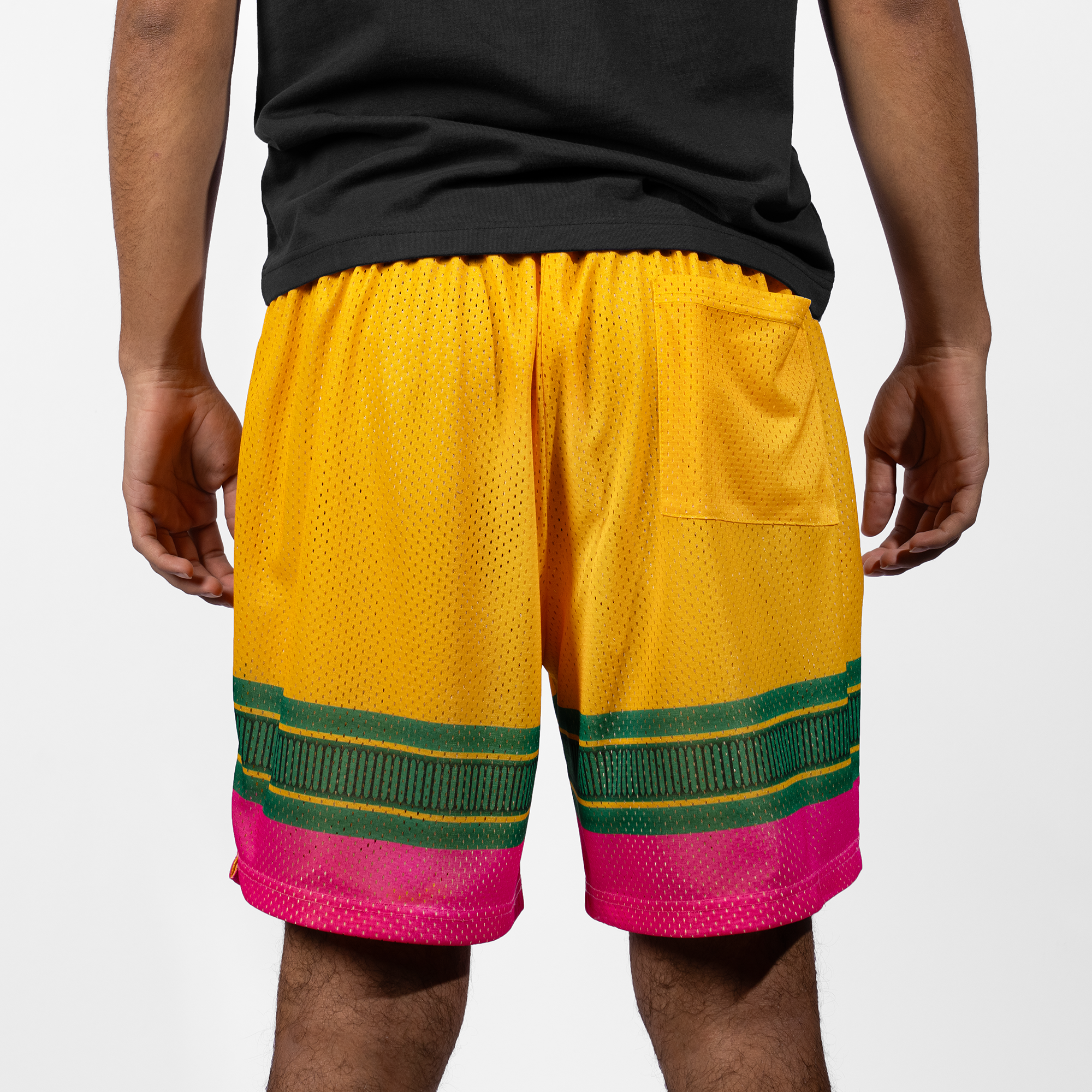 Victus Adult Yellow Pencil Mesh Shorts: VASMESH-YP