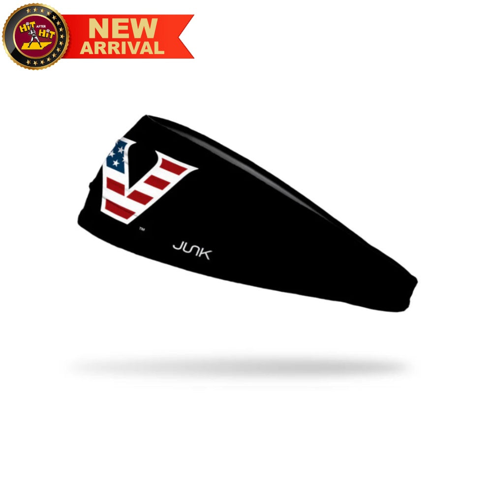 Vanderbilt University Logo Flag Black BBL - Junk Headband