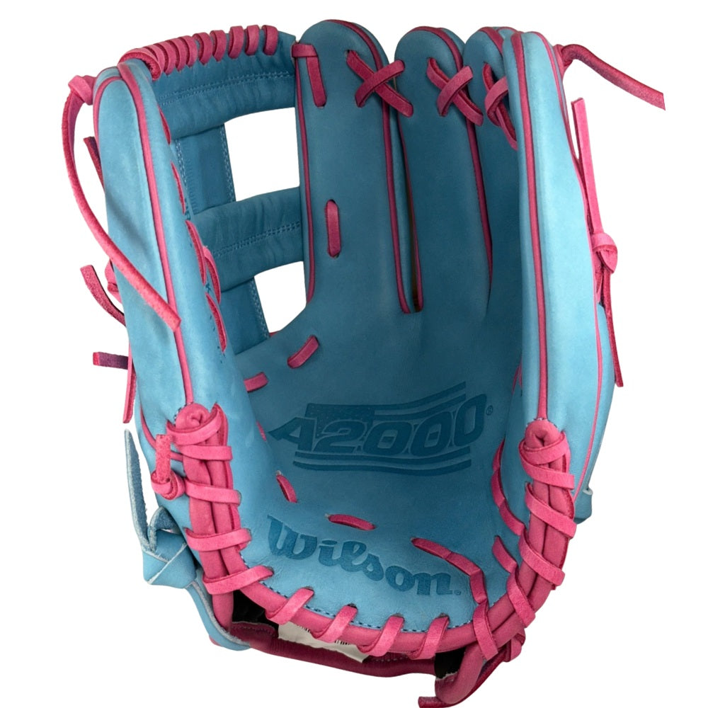 Wilson Custom A2000® 1785 Columbia Blue and Pink 11.75” Infield Baseball Glove