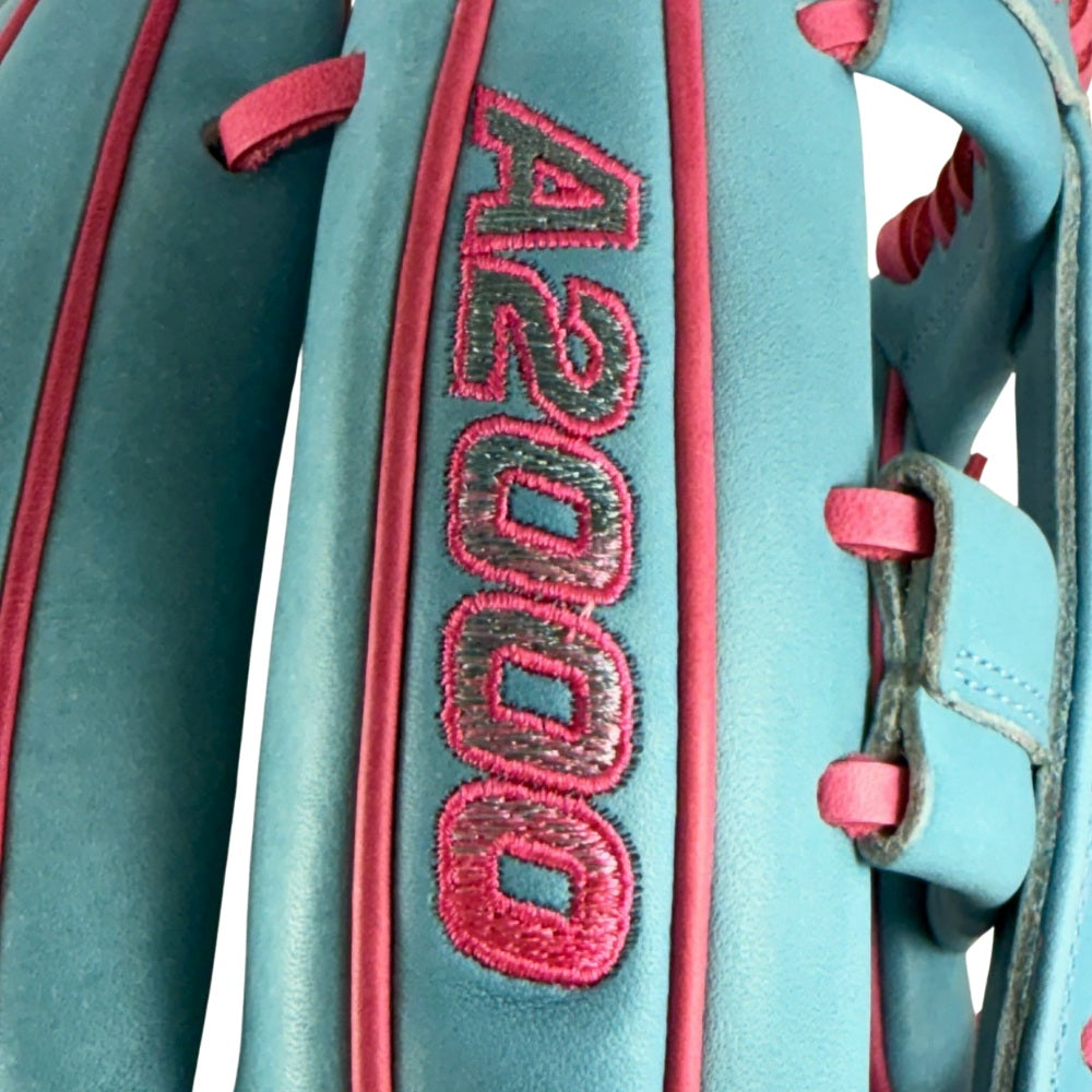 Wilson Custom A2000® 1785 Columbia Blue and Pink 11.75” Infield Baseball Glove