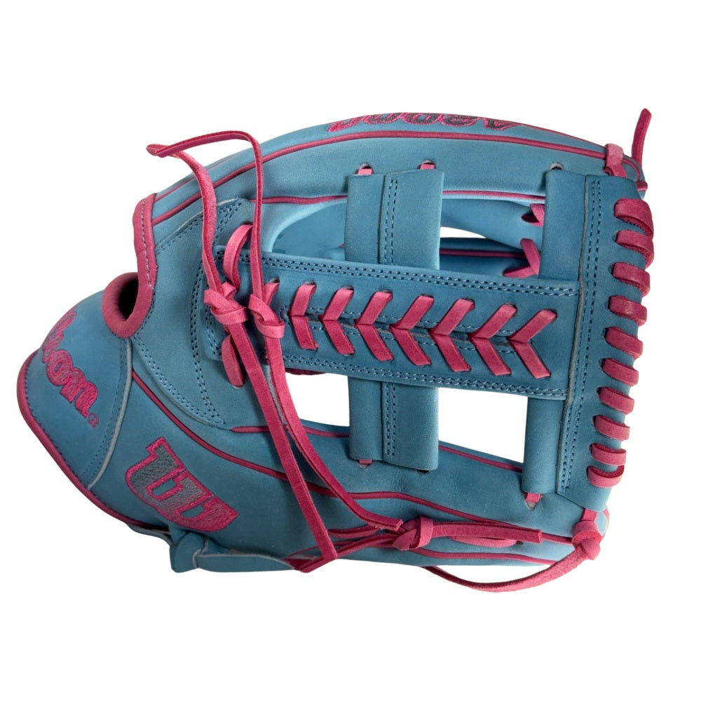 Wilson Custom A2000® 1785 Columbia Blue and Pink 11.75” Infield Baseball Glove