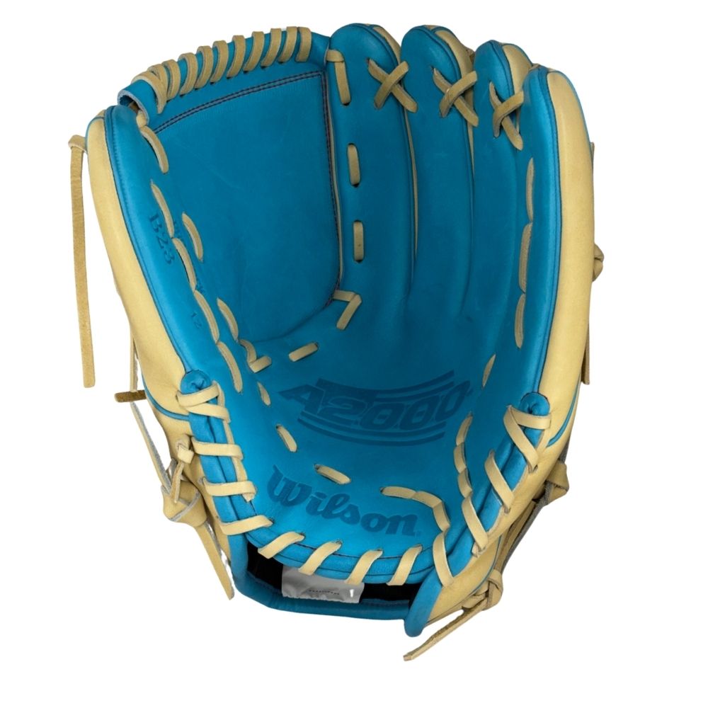 Wilson Custom A2000® B23 Victory Blonde and Tropical Blue 12” Pitcher’s Baseball Glove