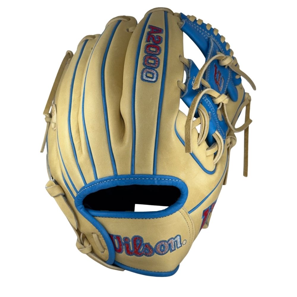 Wilson Custom A2000 DP15 Blonde and Autism Blue 11.5" Infielders Glove