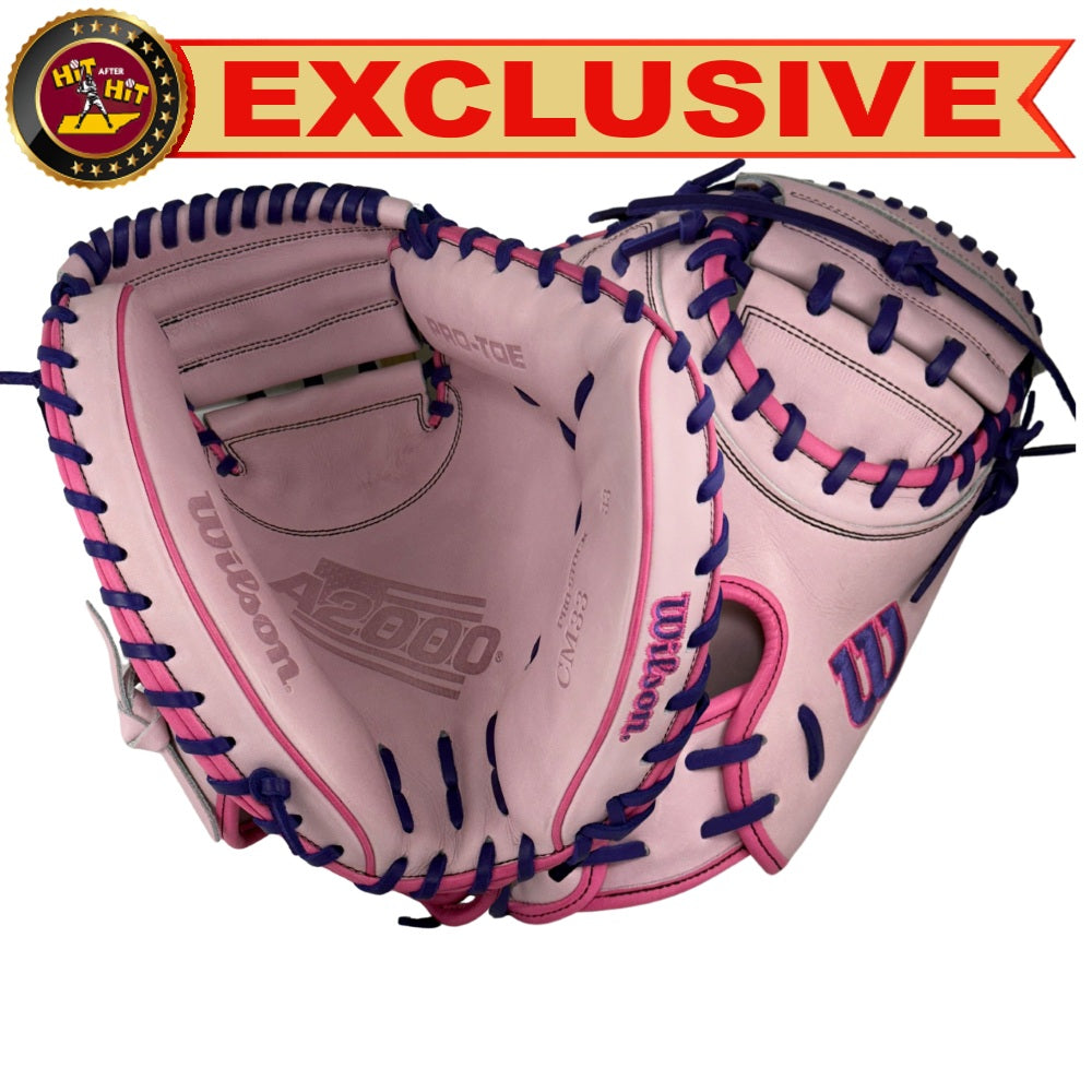 Wilson Custom A2000 Lavender, Pink, and Purple CM33 33" Catcher's Mitt