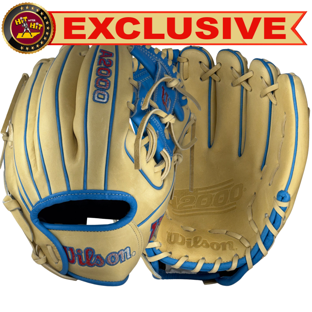 Wilson Custom A2000 DP15 Blonde and Autism Blue 11.5" Infielders Glove