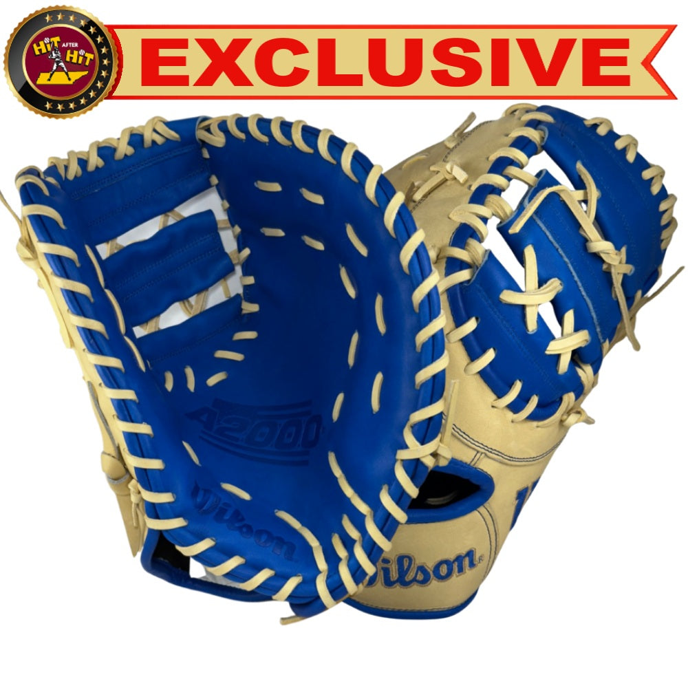 Wilson Custom A2000 1617 Blonde and Royal 12.5” Baseball First Base Mitt