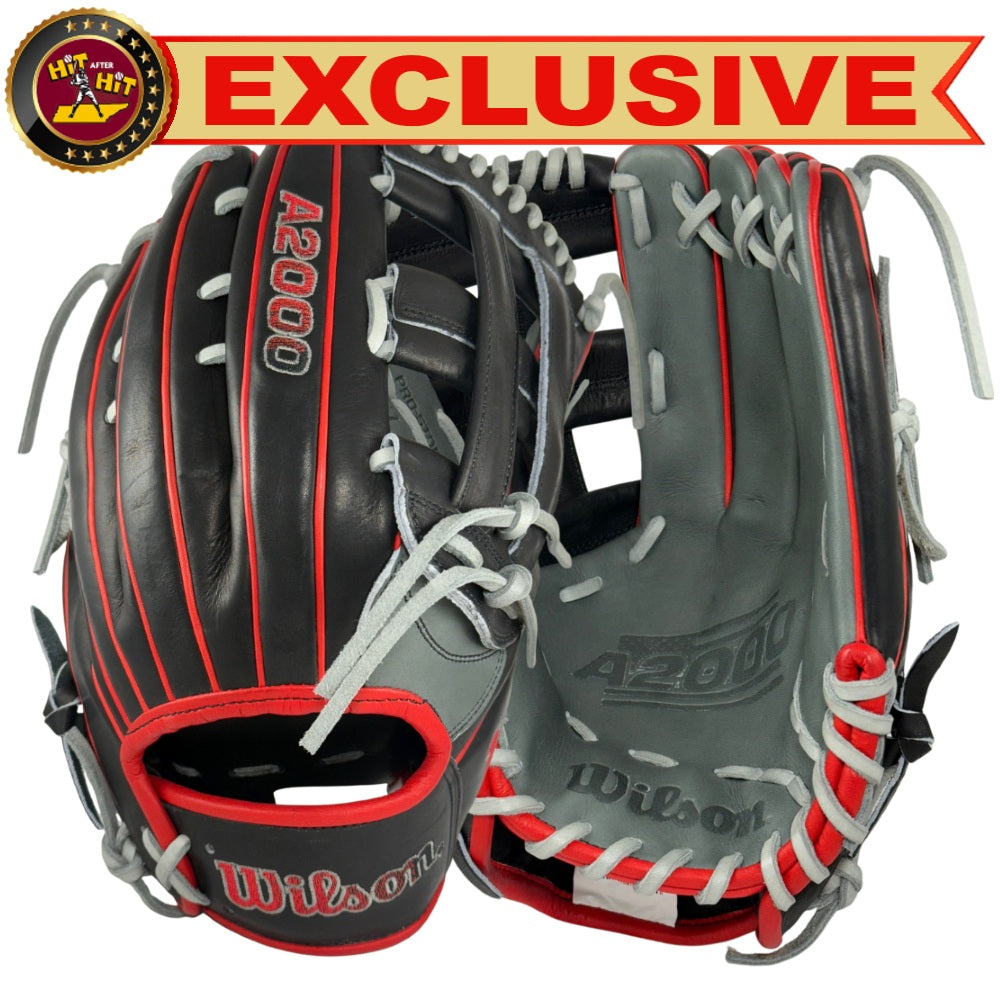 Wilson Custom A2000 1777 Black/Red/Gray 12.75" Outfield Glove
