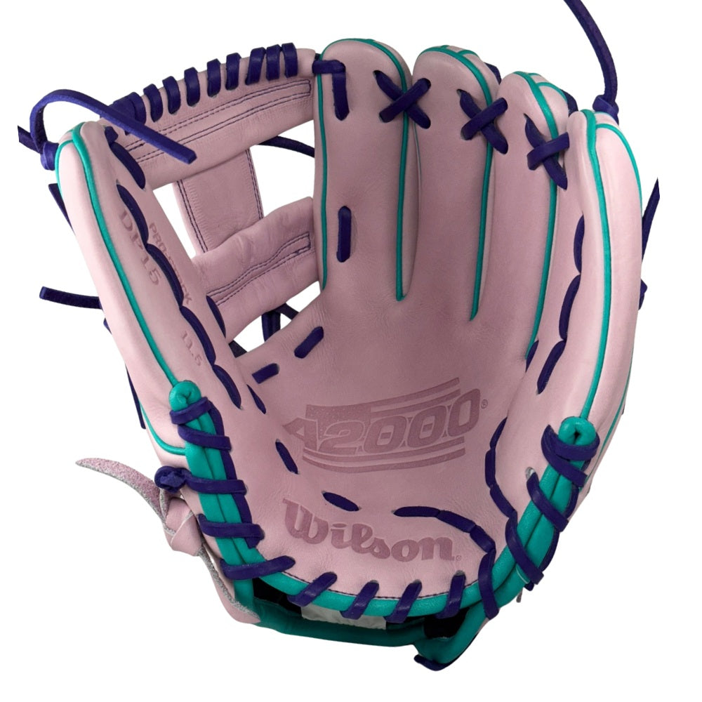 Wilson Custom A2000 DP15 Lavender, Purple, and Teal 11.5" Infielders Glove