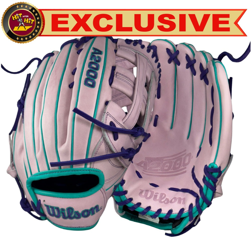 Wilson Custom A2000 Lavender, Purple, Teal 1750 12.5” Outfield Baseball Glove