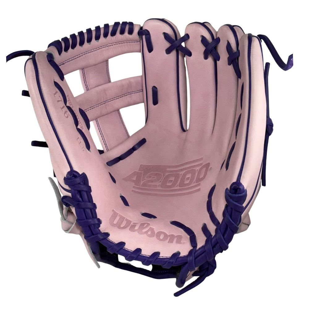 WILSON CUSTOM A2000 LAVENDER AND PURPLE 1716 11.5” INFIELD BASEBALL GLOVE