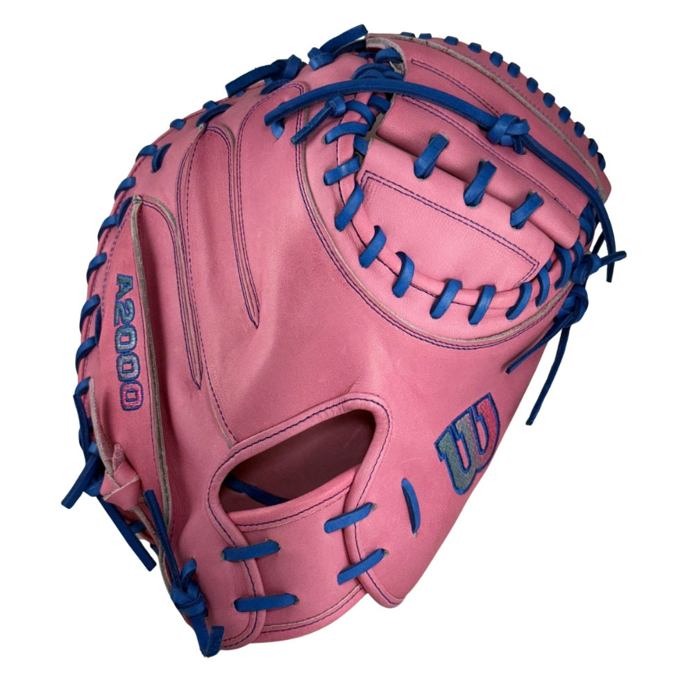 Wilson Custom A2000 Pink and Royal CM33 Catcher's Mitt
