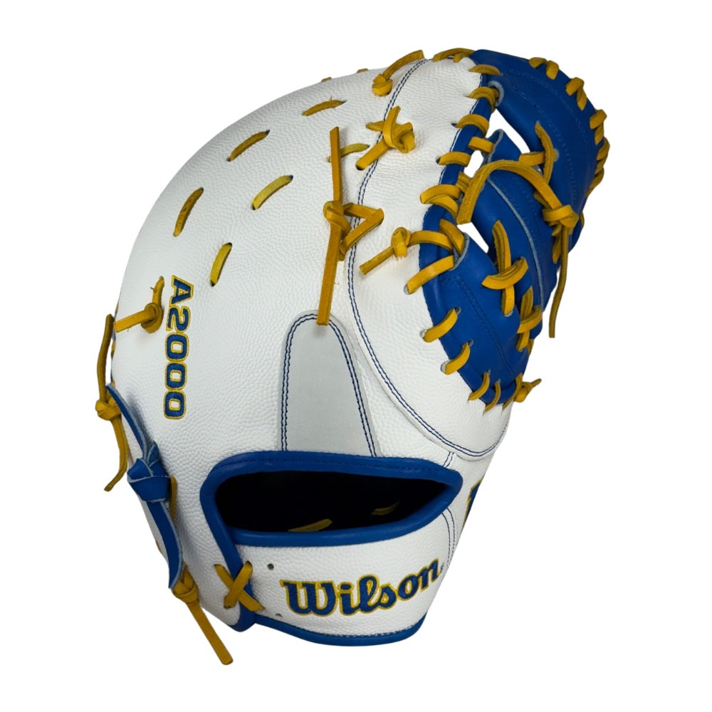Wilson Custom A2000 1617 White and Royal 12.5” Baseball First Base Mitt
