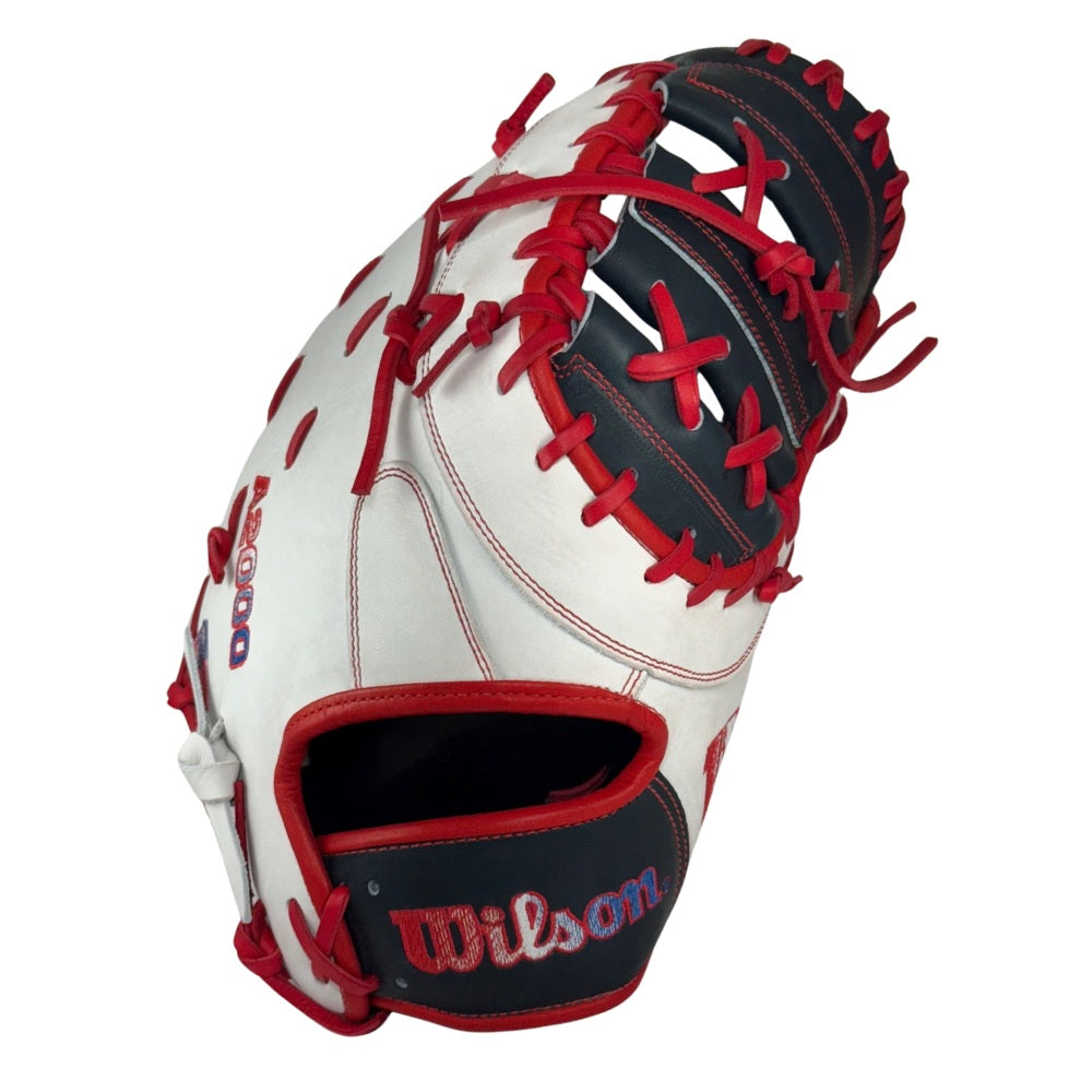 Wilson Custom A2000 1617 White, Navy, Red 12.5” Baseball First Base Mitt