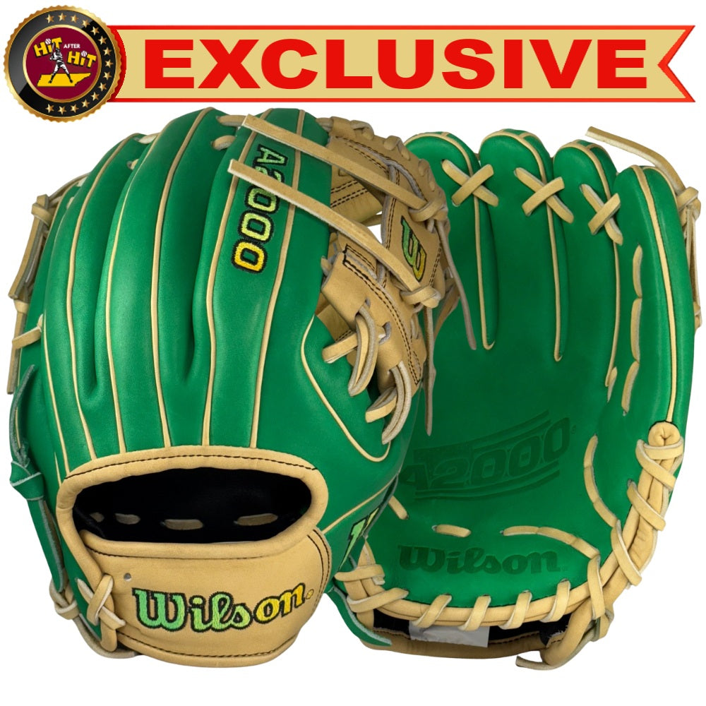 Wilson Custom Kelly Green and Blonde A2000 PF88 11.25” Infield Baseball Glove