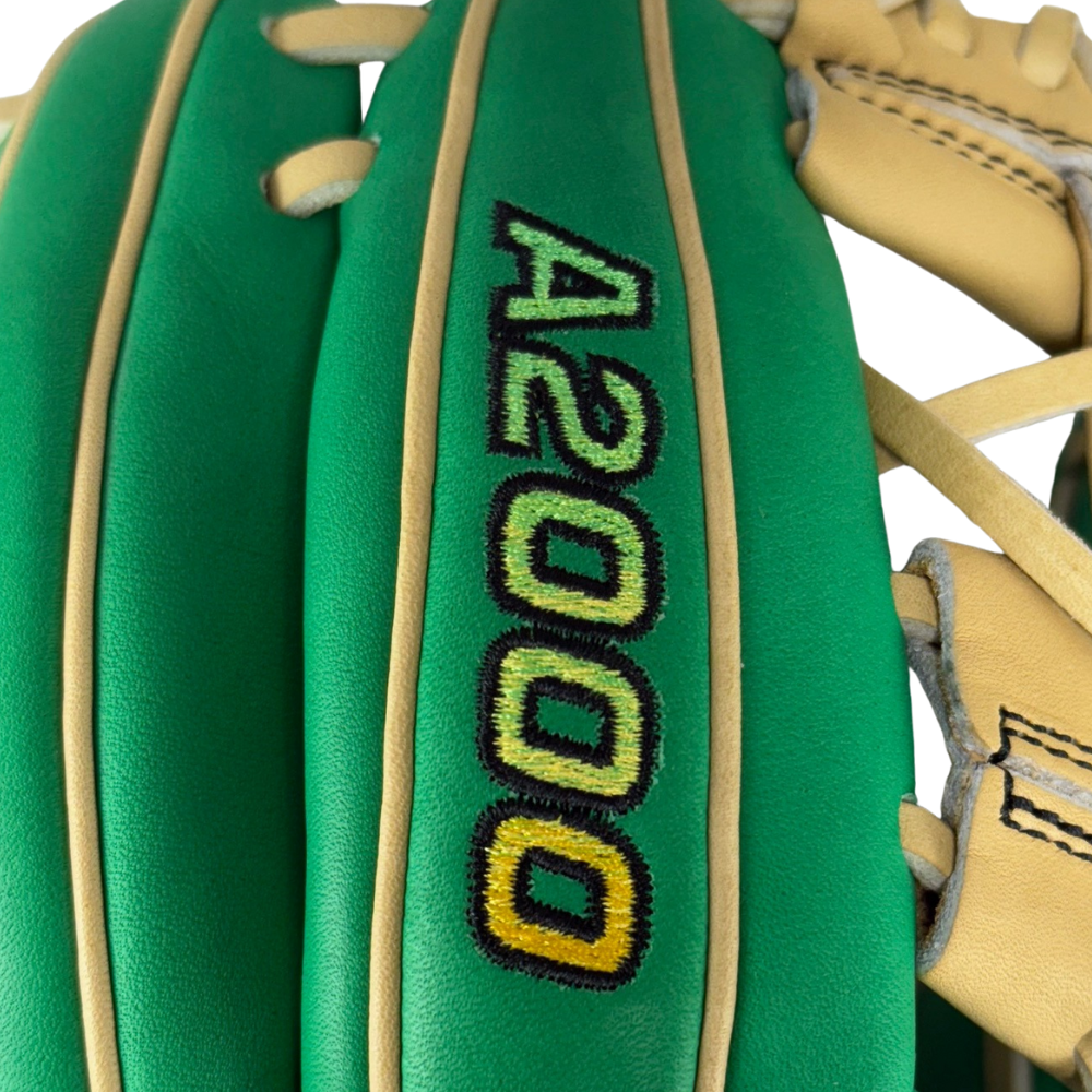 Wilson Custom Kelly Green and Blonde A2000 PF88 11.25” Infield Baseball Glove