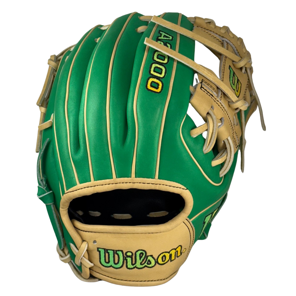 Wilson Custom Kelly Green and Blonde A2000 PF88 11.25” Infield Baseball Glove