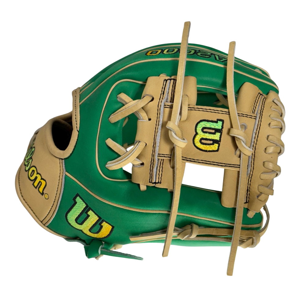Wilson Custom Kelly Green and Blonde A2000 PF88 11.25” Infield Baseball Glove