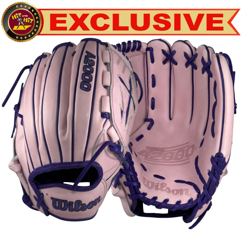 Wilson Custom A2000® B23 Lavender and Purple 12” Pitcher's Baseball Gl