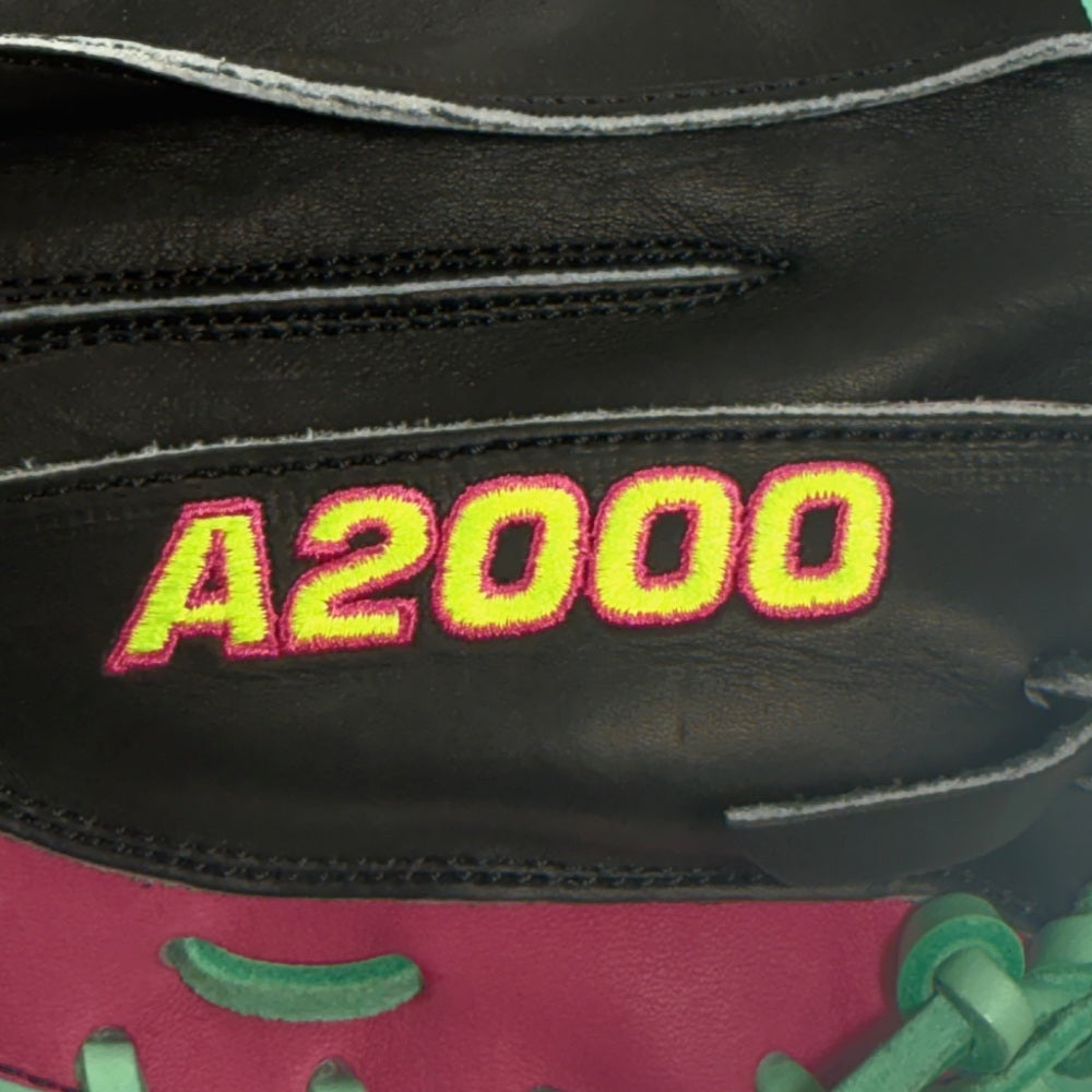 Wilson Custom A2000 Black, Seafoam, and Flamingo Pink CM33 33" Catcher's Mitt