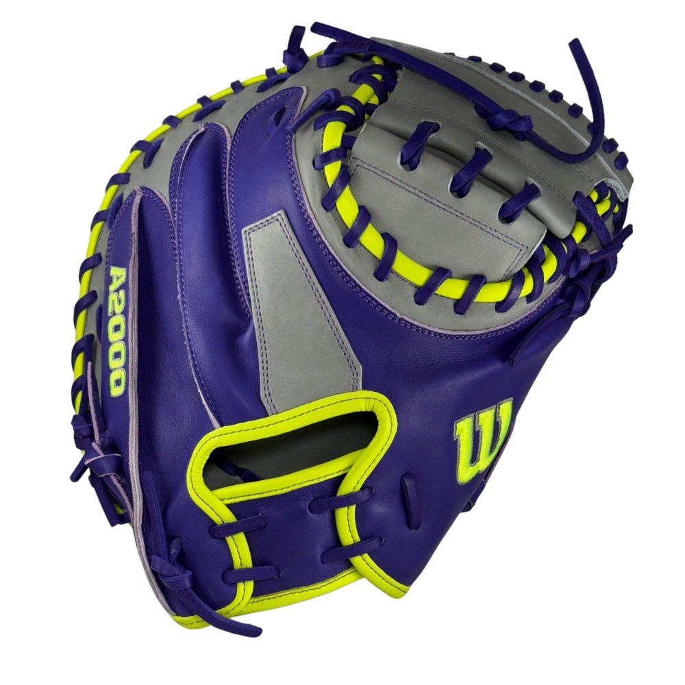 Wilson Custom Purple and Gray A2000 M1D 33.5” Baseball Catchers Mitt