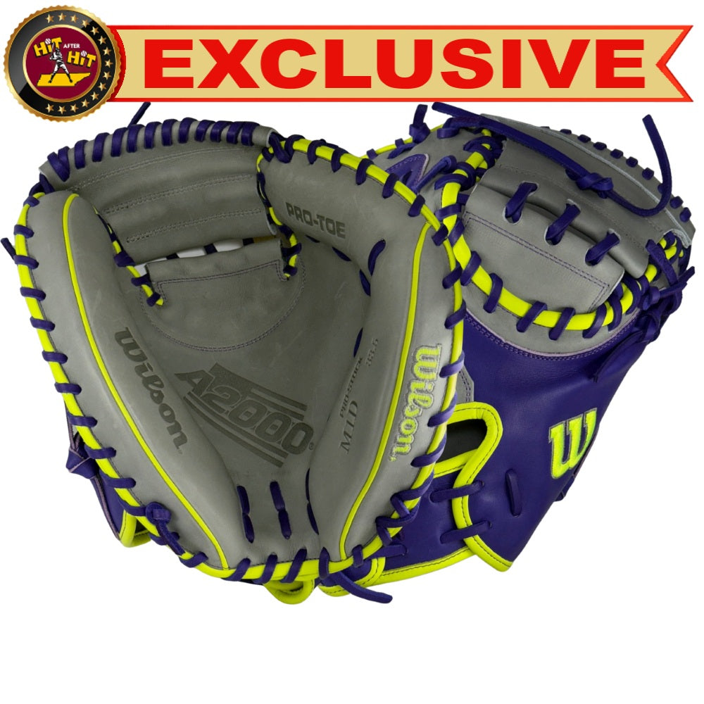 Wilson Custom Purple and Gray A2000 M1D 33.5” Baseball Catchers Mitt