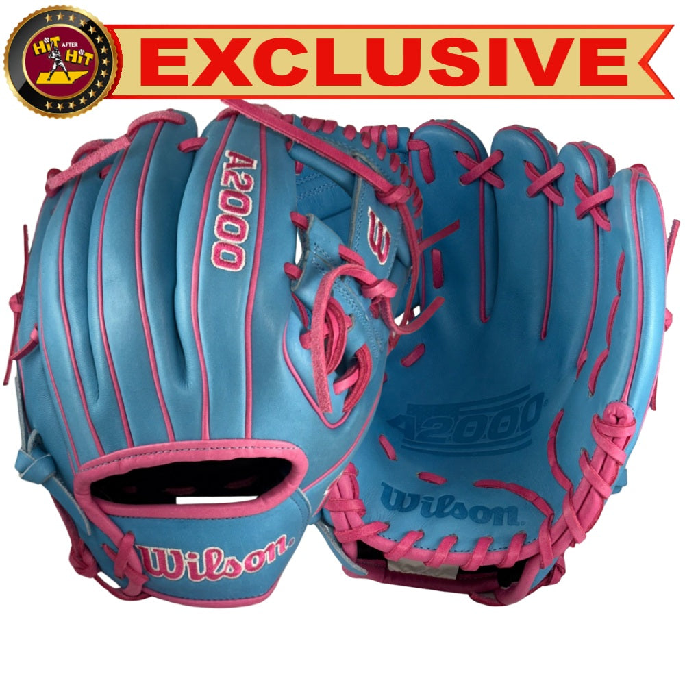 Wilson Custom A2000 1786 Victory Blue and Pink 11.5" Infield Glove