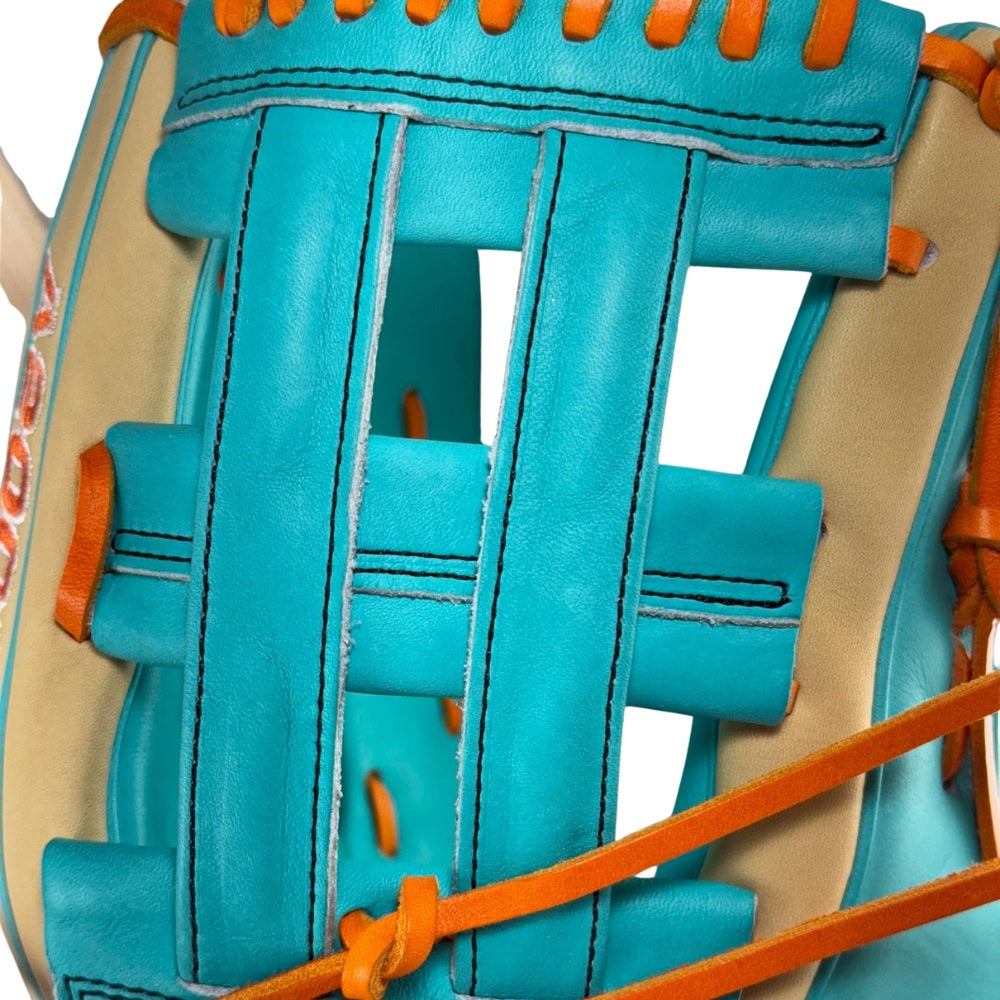 Wilson Custom A2000 1777 Blonde and Teal 12.75" Outfield Glove