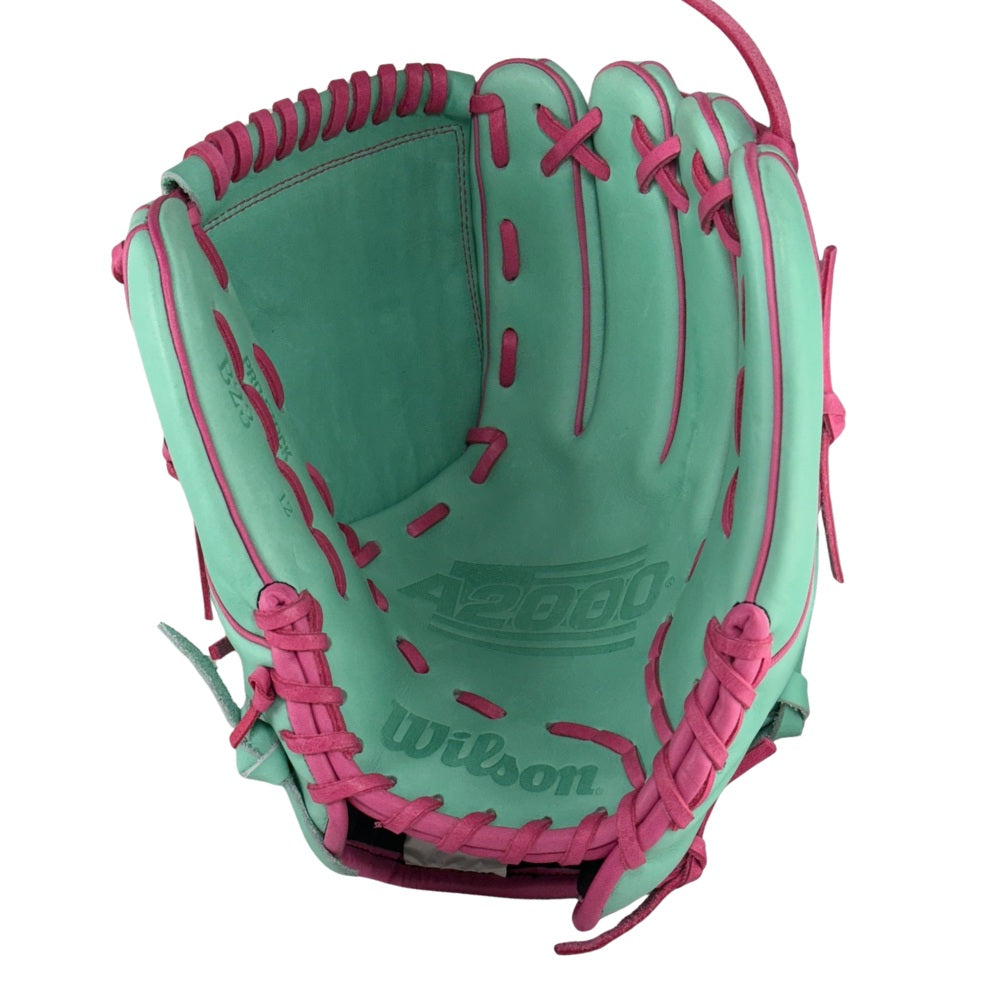 Wilson Custom A2000® B23 Seafoam and Pink 12” Pitcher’s Baseball Glove