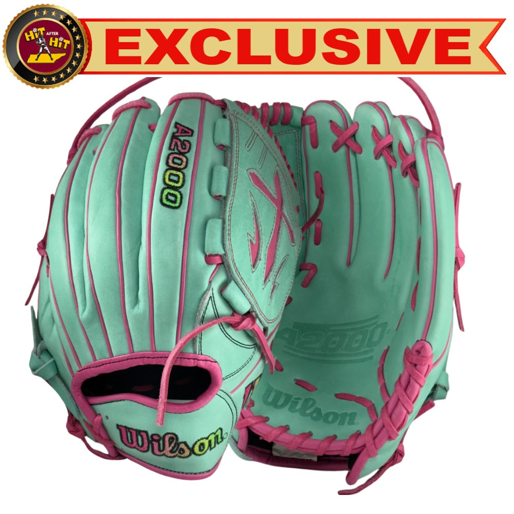 Wilson Custom A2000® B23 Seafoam and Pink 12” Pitcher’s Baseball Glove