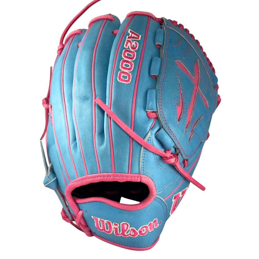 Wilson Custom A2000® B23 Victory Blue and Pink 12” Pitcher’s Baseball Glove