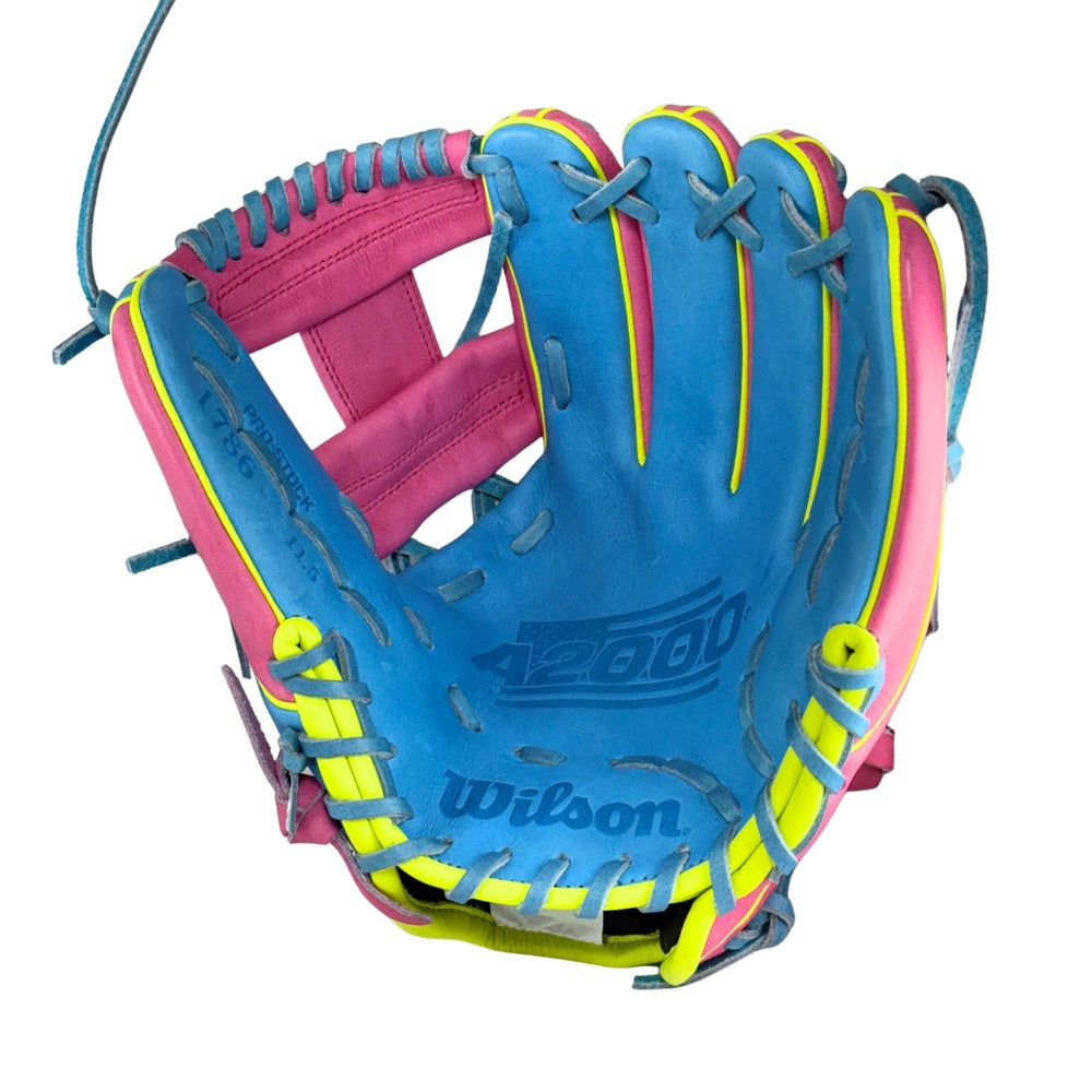 Wilson Custom A2000 1786 Pink and Victory Blue 11.5" Infield Glove