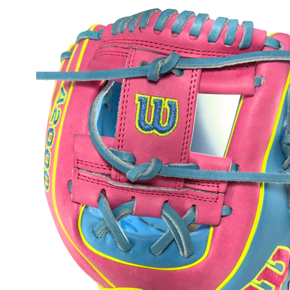 Wilson Custom A2000 1786 Pink and Victory Blue 11.5" Infield Glove