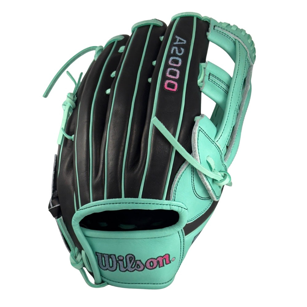 Wilson Custom A2000 PF50 Black and Seafoam 12.25" Outfielder Glove