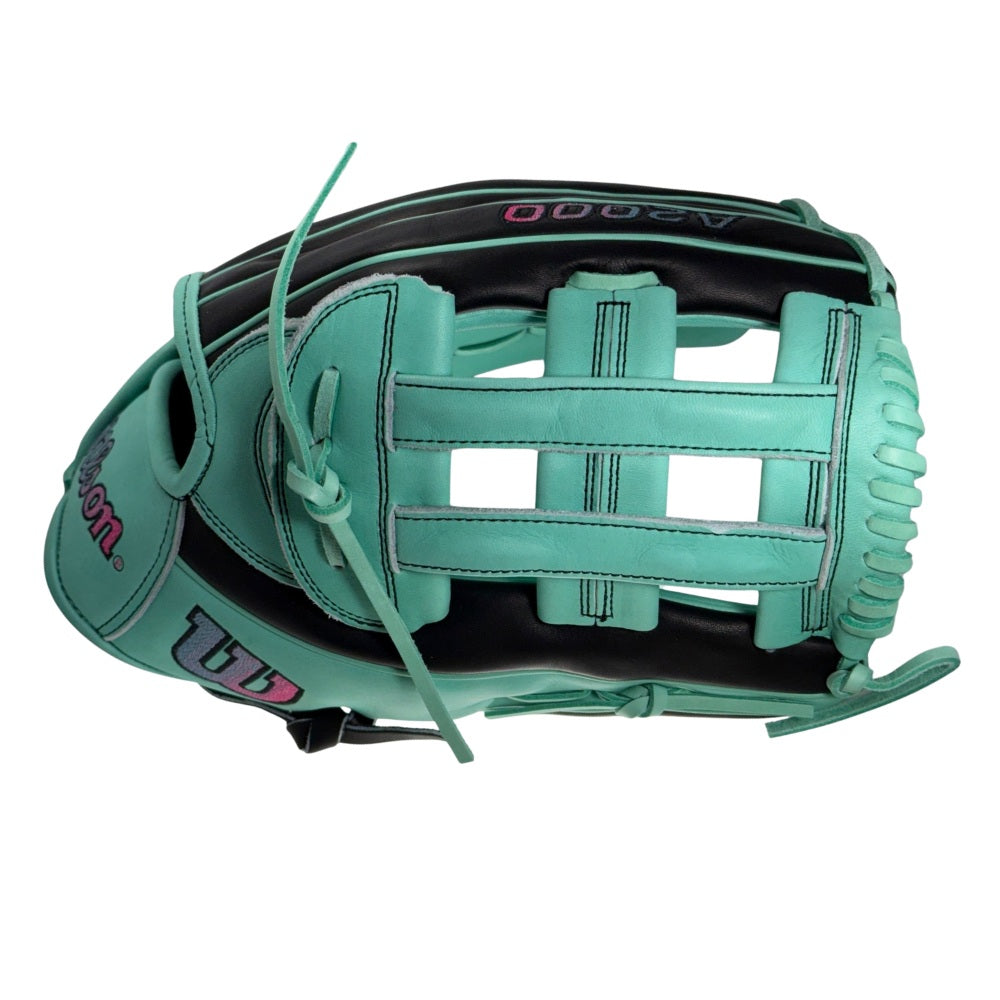 Wilson Custom A2000 PF50 Black and Seafoam 12.25" Outfielder Glove