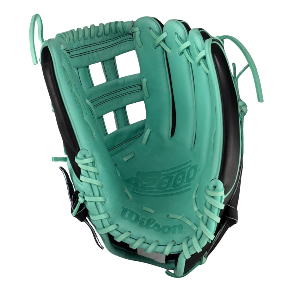 Wilson Custom A2000 PF50 Black and Seafoam 12.25" Outfielder Glove