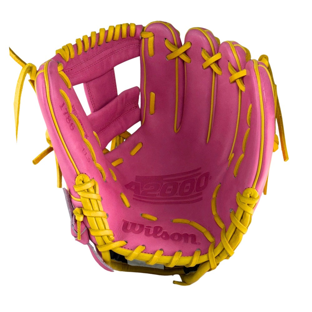 Wilson Custom A2000 1786 Pink and Yellow Gold 11.5" Infield Glove