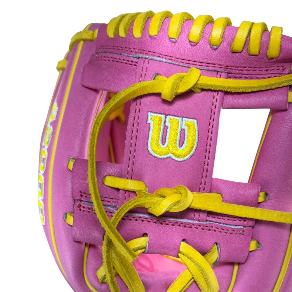 Wilson Custom A2000 1786 Pink and Yellow Gold 11.5" Infield Glove