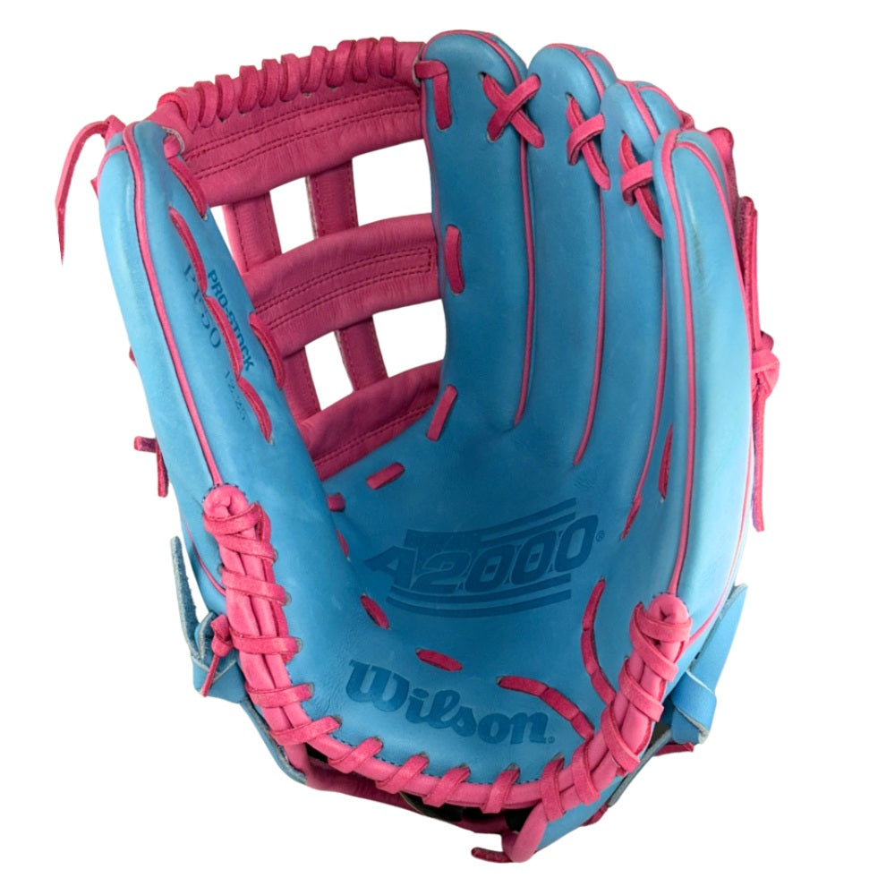 Wilson Custom A2000 PF50 Victory Blue and Pink 12.25" Outfielder Glove