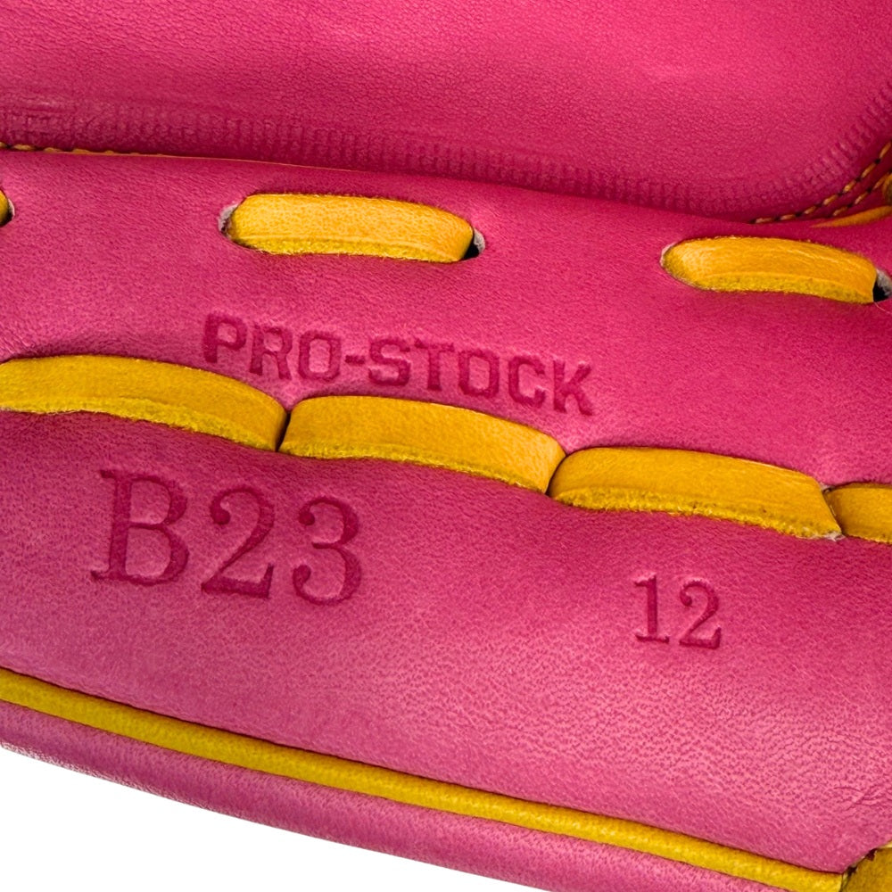 Wilson Custom A2000® B23 Flamingo Pink and Yellow Gold 12” Pitcher’s Baseball Glove